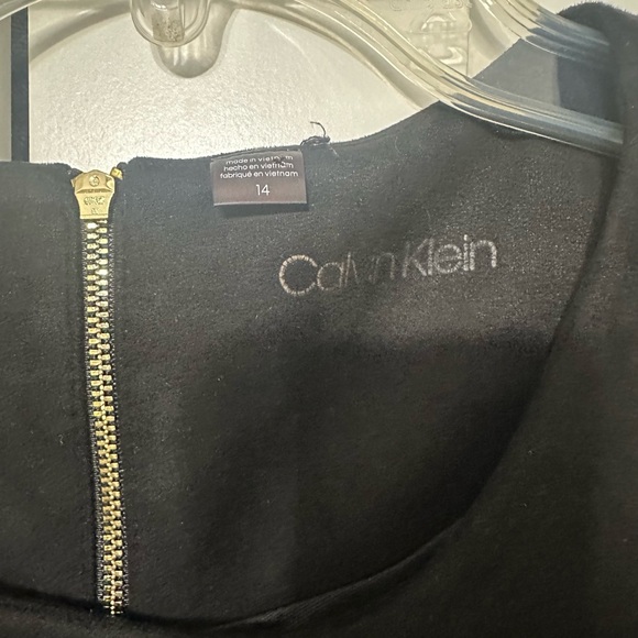 Calvin Klein Black Dress with Leather Accent - Picture 3 of 5